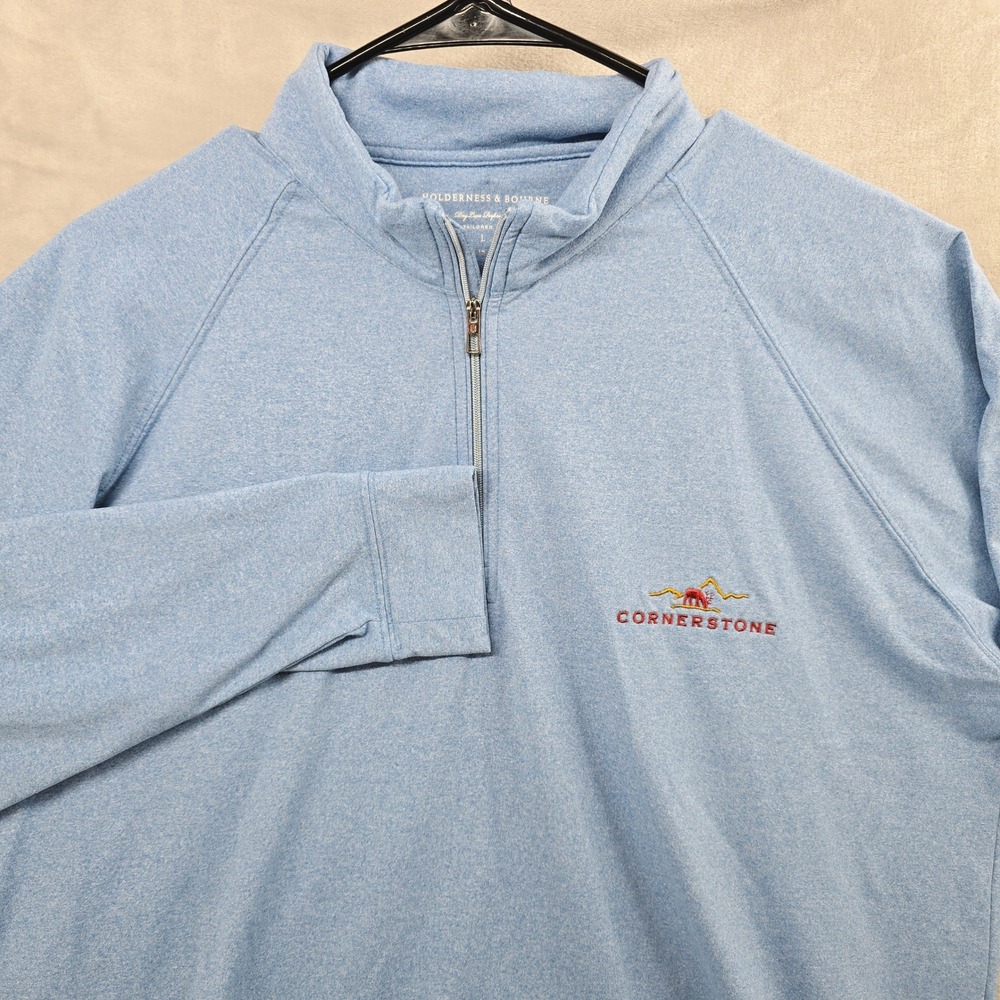 Holderness‎ & Bourne Size Large Blue Quarter Zip Performance Pullover